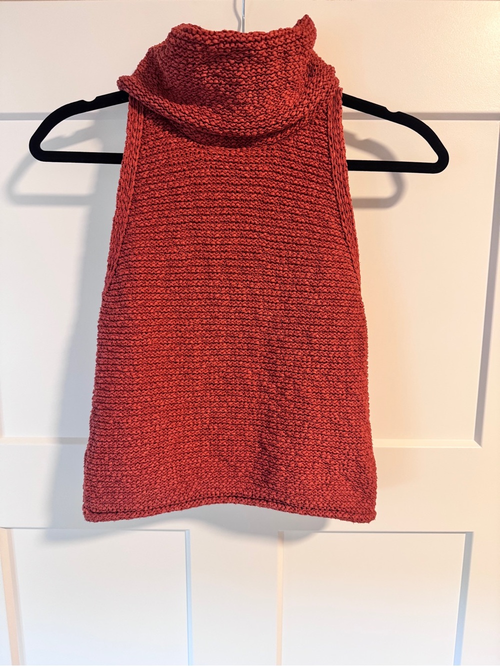 By Together Sleeveless Cowl Neck Sweater - Rust Orange